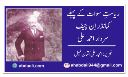 ریاستِ سوات کے پہلے کمانڈر اِن چیف سردار احمد علی