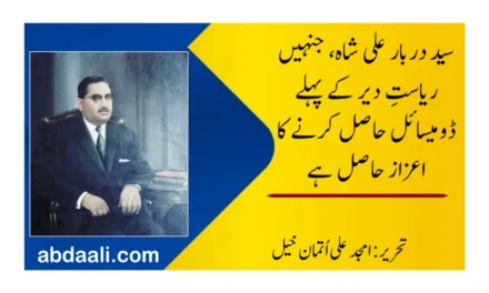 سیّد دربار علی شاہ، جنہیں ریاستِ دیر کے پہلے ڈومیسائل حاصل کرنے کا اعزاز حاصل ہے