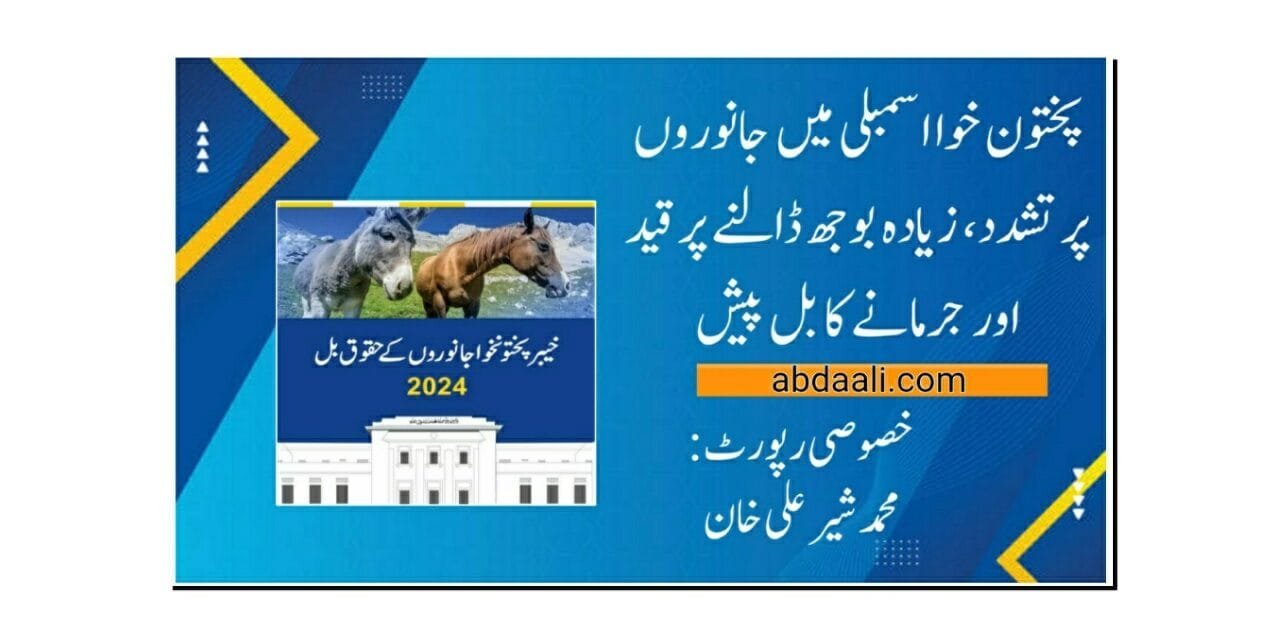 پختون خوا اسمبلی میں جانوروں پر تشدد، زیادہ بوجھ ڈالنے پر قید اور جرمانے کا بل منظور