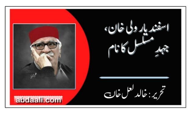 اسفندیار ولی خان، جہدِ مسلسل کا نام