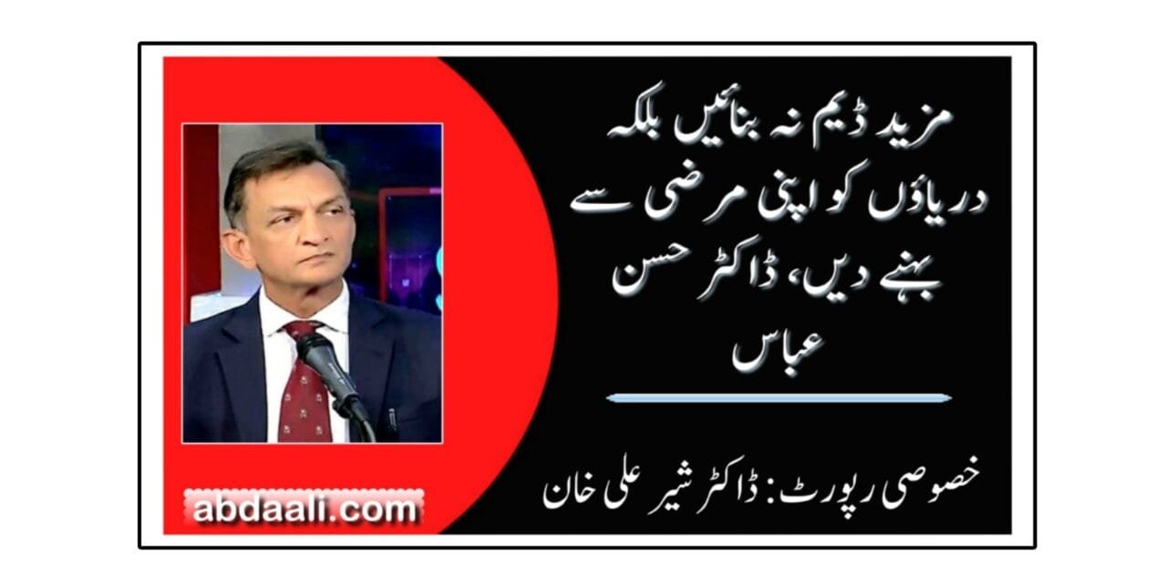 مزید ڈیم نہ بنائیں بلکہ دریاؤں کو اپنی مرضی سے بہنے دیں، ڈاکٹر حسن عباس