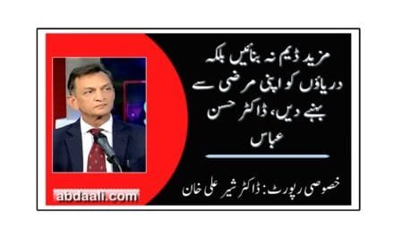 مزید ڈیم نہ بنائیں بلکہ دریاؤں کو اپنی مرضی سے بہنے دیں، ڈاکٹر حسن عباس